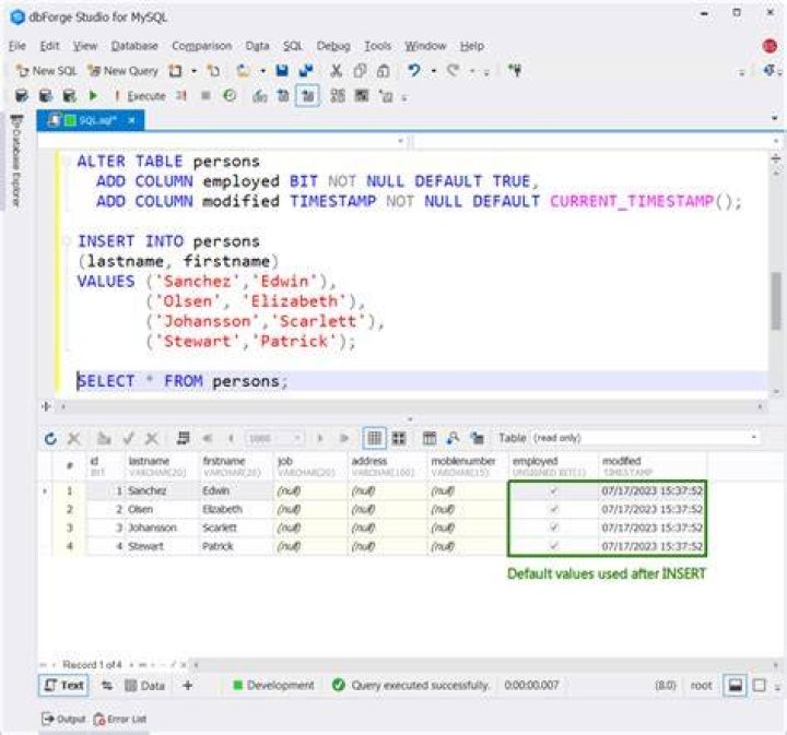 A NOT-NULL column of type TIMESTAMP without a default value in MySQL