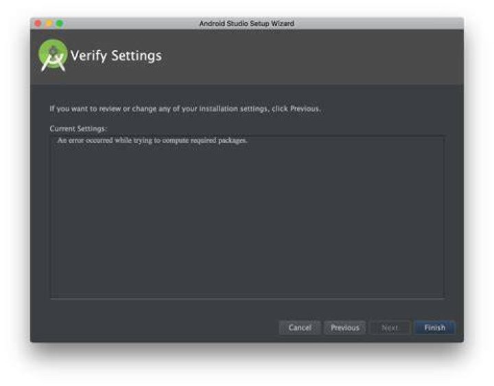 Android studio error: An error occurred while trying to compute required packages
