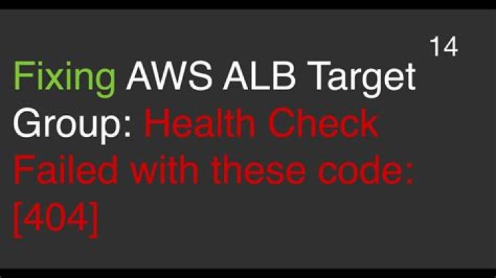 AWS ALB Health Check 404