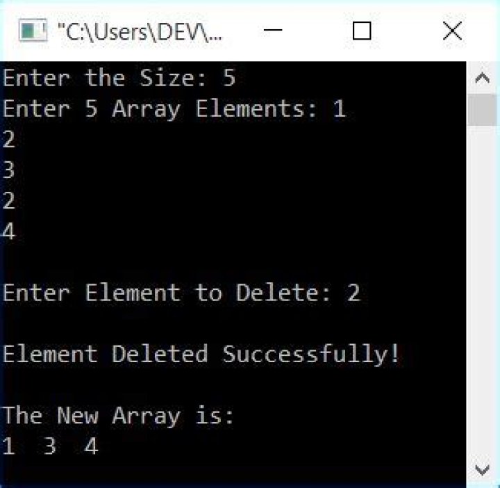 C: delete array