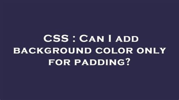 Can I add background color only for padding?