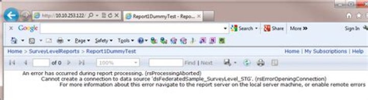 Cannot create a connection to data source Error (rsErrorOpeningConnection) in SSRS