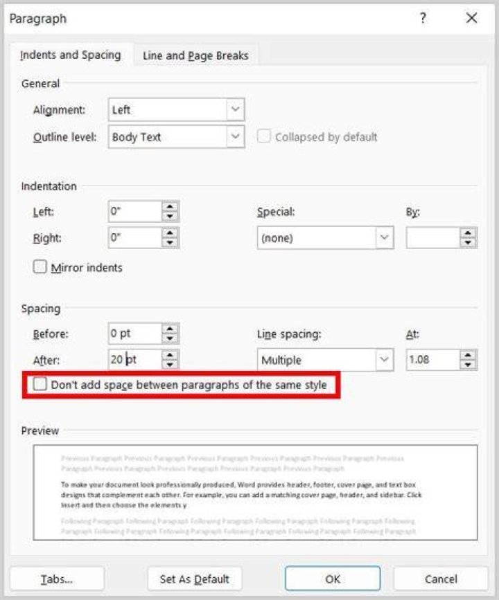 Changing spacing between paragraphs and inside of paragraphs