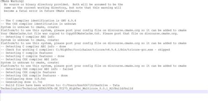 cmake command CXX compiler ABI info failed