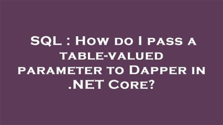 Dapper - Table-Valued Parameter with string query