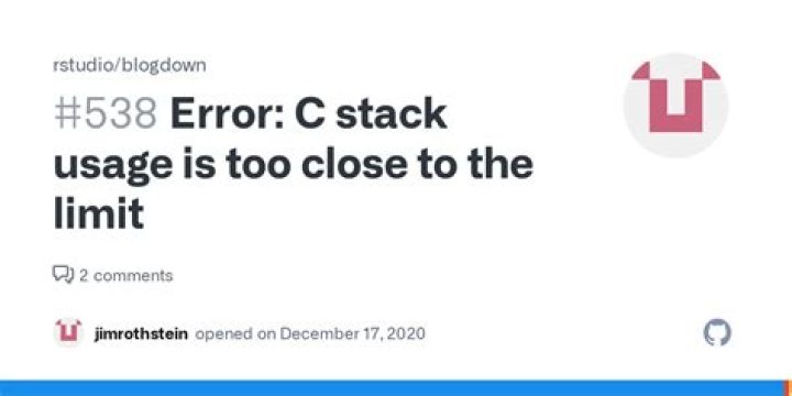 Error: C stack usage is too close to the limit