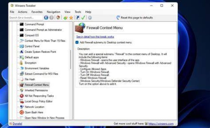 firewall menu