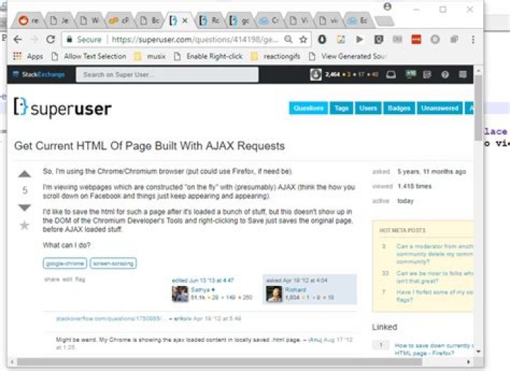 Get Current HTML Of Page Built With AJAX Requests