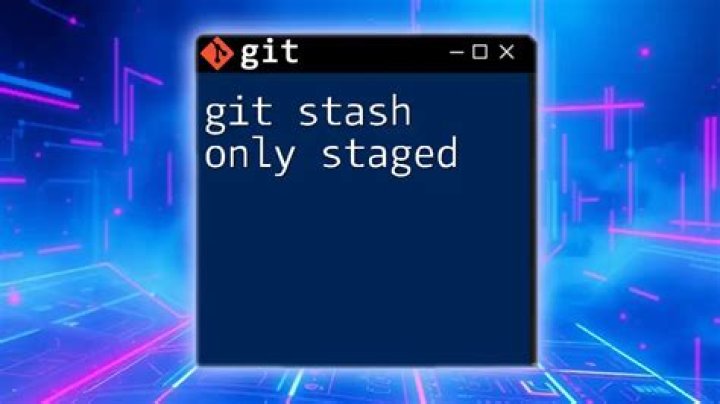 How can I stash only staged changes in Git?