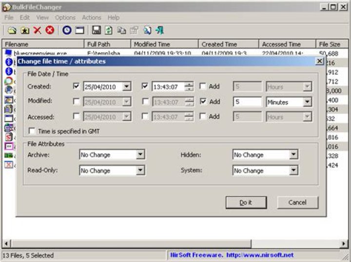 How to change file creation time in the different file systems