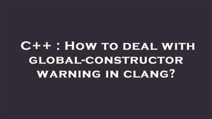How to deal with global-constructor warning in clang?