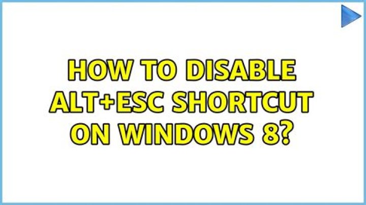 How to disable Alt+Esc shortcut on Windows 8?
