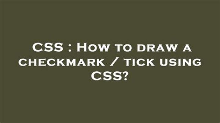 How to draw a checkmark / tick using CSS?