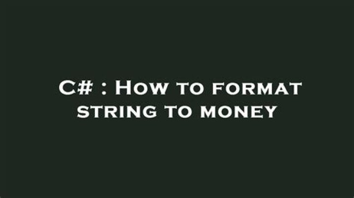 How to format string to money