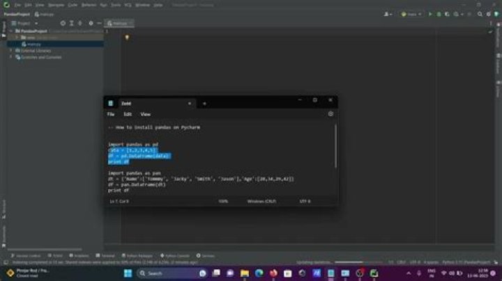 How to install pandas in pycharm