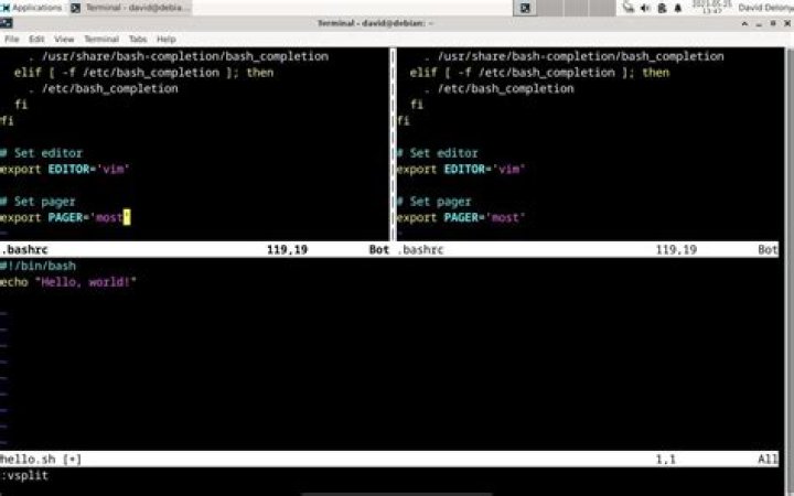 How to open horizontal split that takes full width of the window in vim