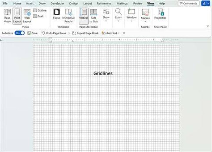 How to print Microsoft Word's gridlines?