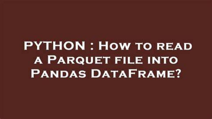 How to read a Parquet file into Pandas DataFrame?