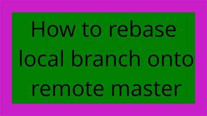 How to rebase local branch onto remote master