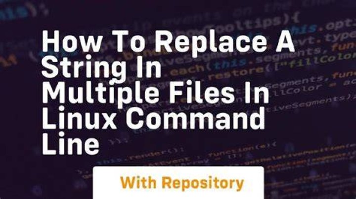 How to replace a string in multiple files in linux command line