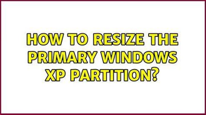 How to resize the primary Windows XP partition?