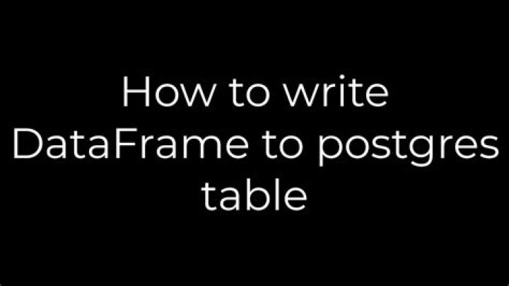 How to write DataFrame to postgres table