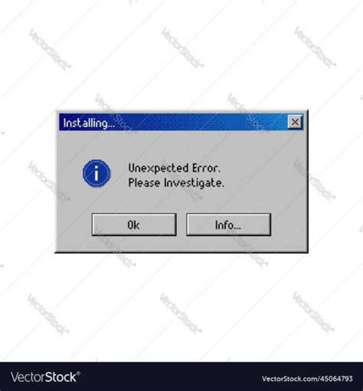 Image of error pop up