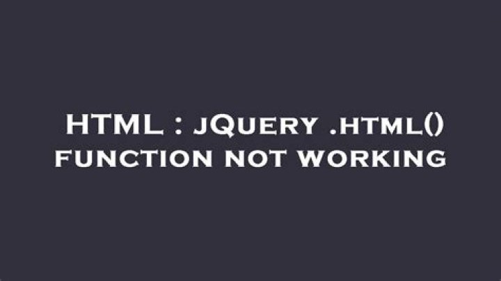 jQuery .html() function not working [duplicate]