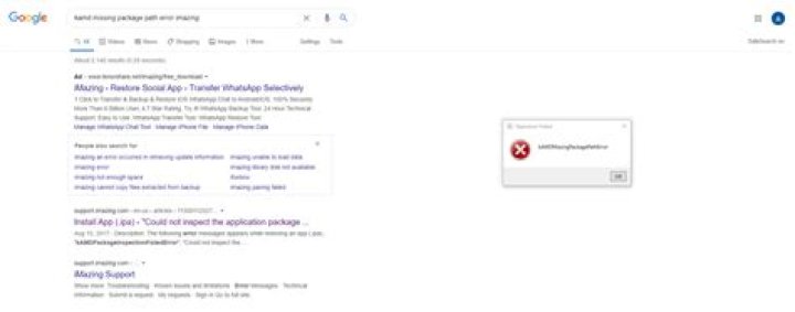 kAMD Missing Package Path error in imazing app