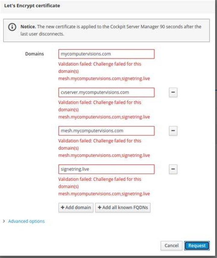 LetsEncrypt Challenge failed for domain