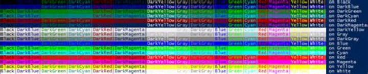 List of all colors available for PowerShell?