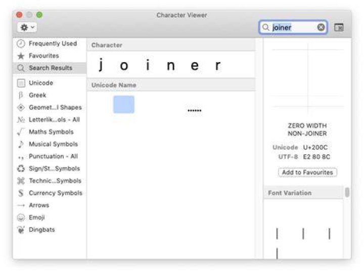 Looking for a Unicode character: keyboard glyph for zero-width non-joiner