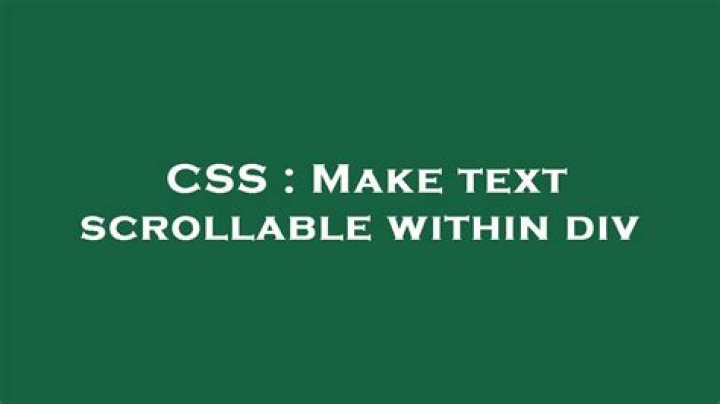 Make text scrollable within div