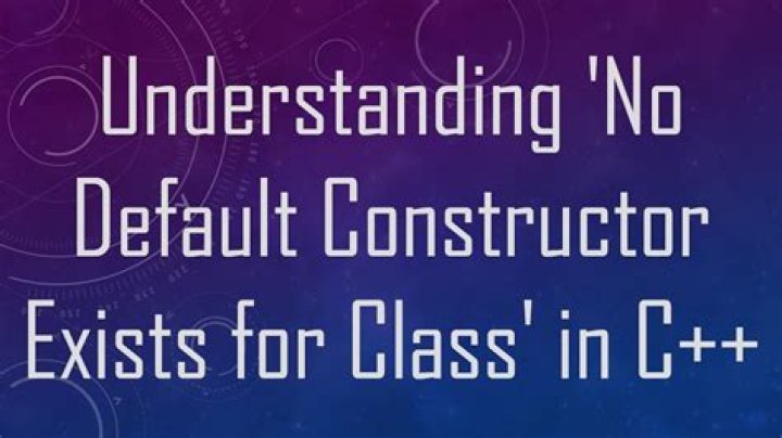 no default constructor exists for class