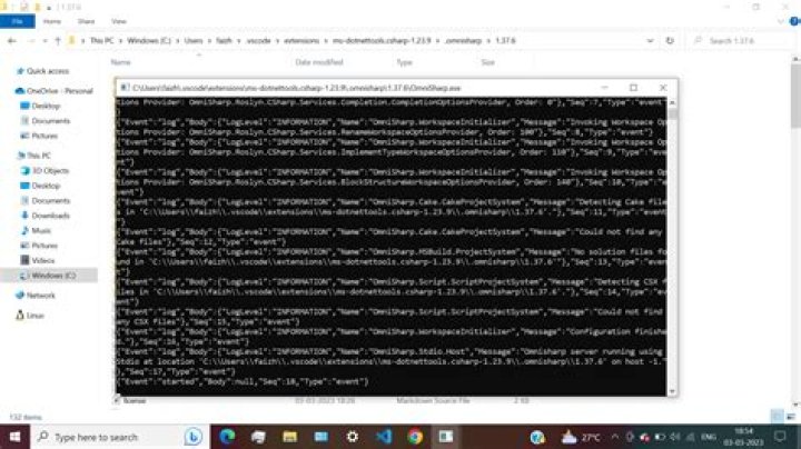 Omnisharp server is not running Windows 10