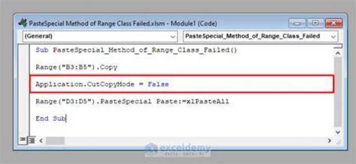 Paste Special error 1004 PasteSpecial method of Range class failed