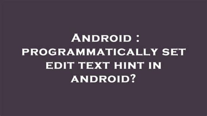 programmatically set edit text hint in android?