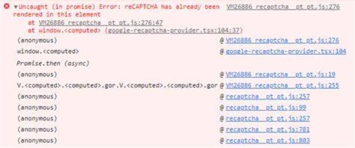 reCAPTCHA has already been rendered in this element