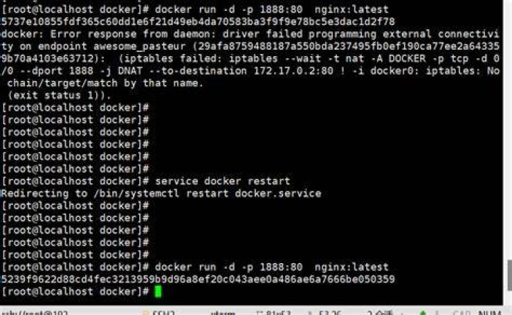 Running docker container : iptables: No chain/target/match by that name