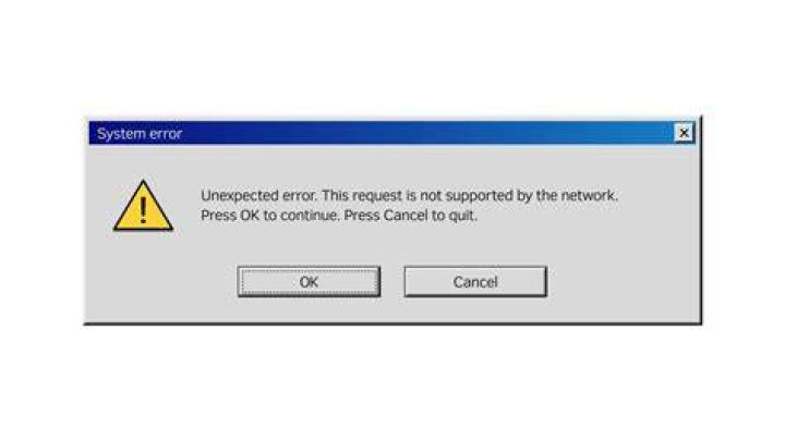 screenshot of the error