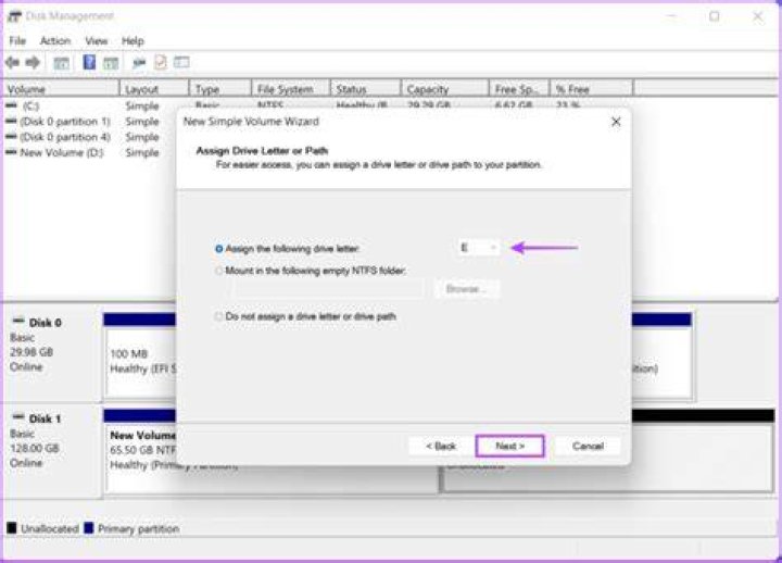 Select Drive and Partition