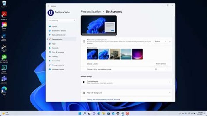 Setting the wallpaper on a corporate laptop