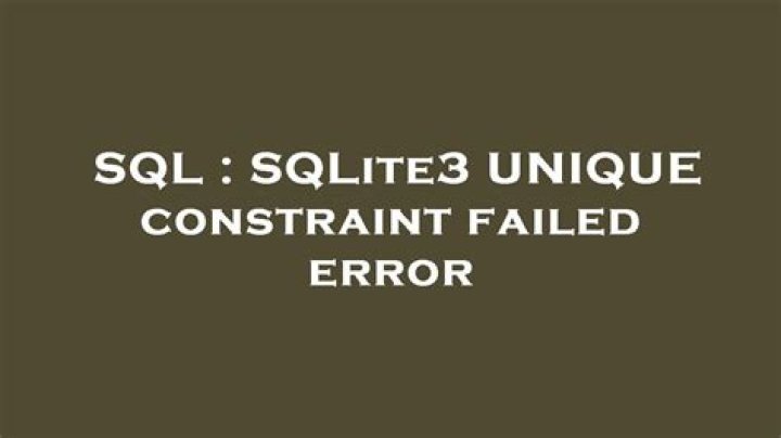 SQLite3 UNIQUE constraint failed error