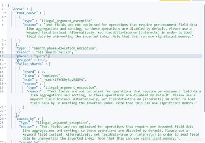 Text fields are not optimised for operations that require per-document field data