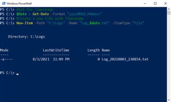 TimeStamp on file name using PowerShell