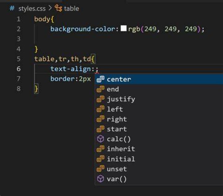top align in html table?