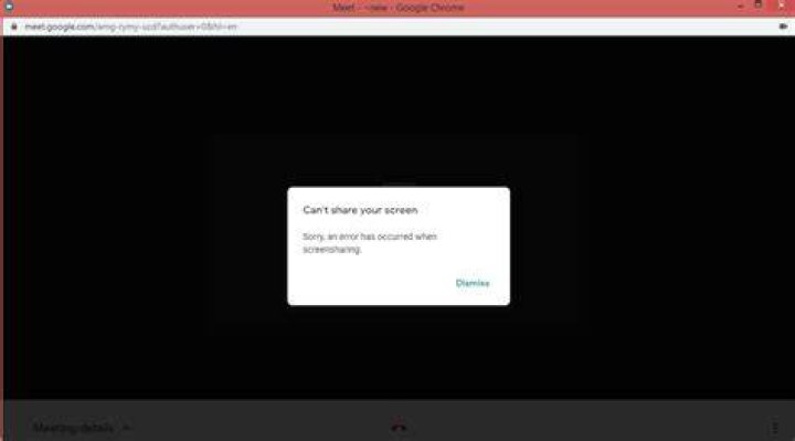 Unable to share in Google Meet using Chrome