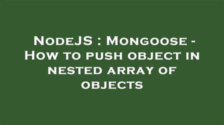 Updating nested object in mongoose