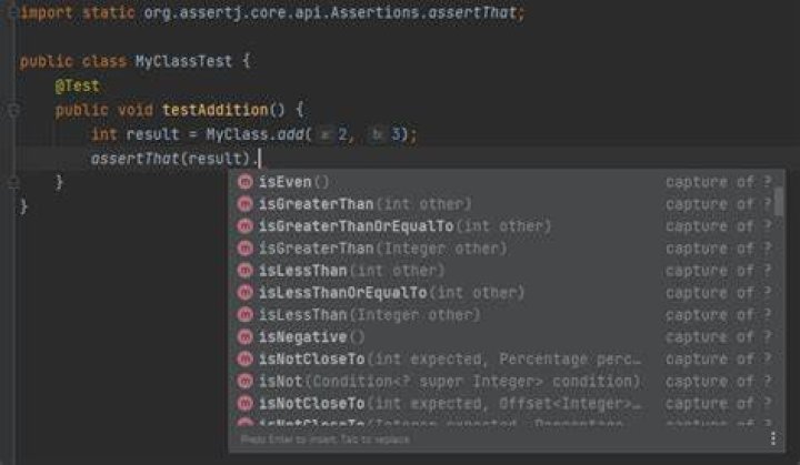What is assertThat() method?