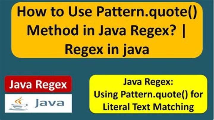 What is the use of Pattern.quote method?